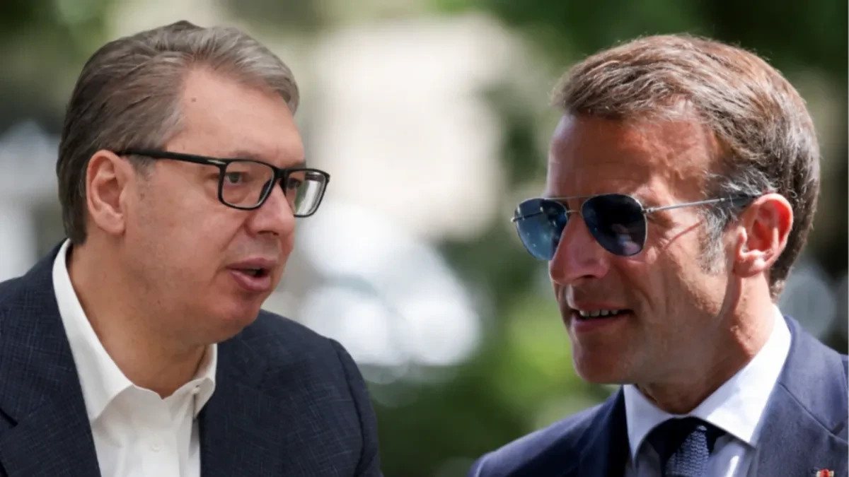 Predsednik Srbije Aleksandar Vučić i francuski predsednik Emanuel Makron u razgovoru