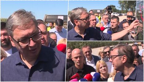 Predsednik Vučić na gradilištu saobraćajnice