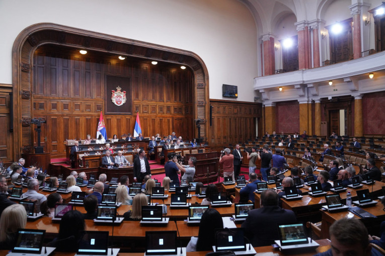 Plenarna sala Narodne skupštine Srbije tokom zasedanja