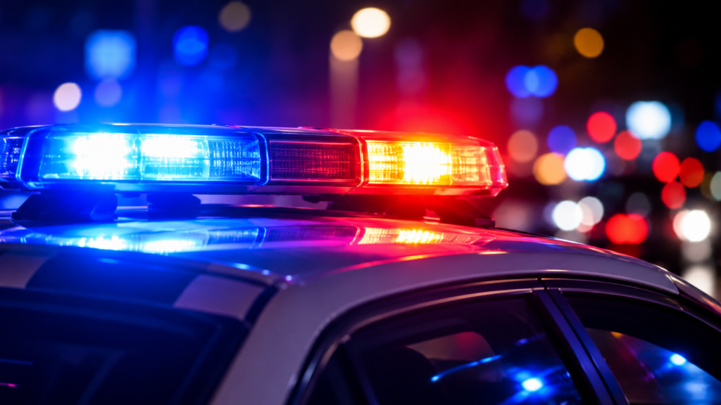 Rotaciona svetla na krovu policijskog vozila (ilustracija)